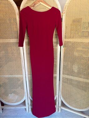 Lulu's Deep Red Long Sleeve Maxi Dress